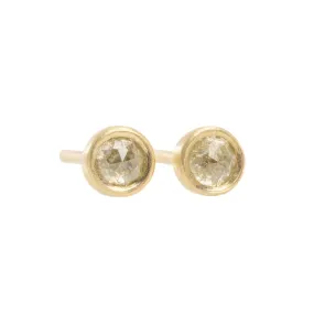 Round Rose Cut Diamond Studs - 18ky   Diamonds Bold Lines