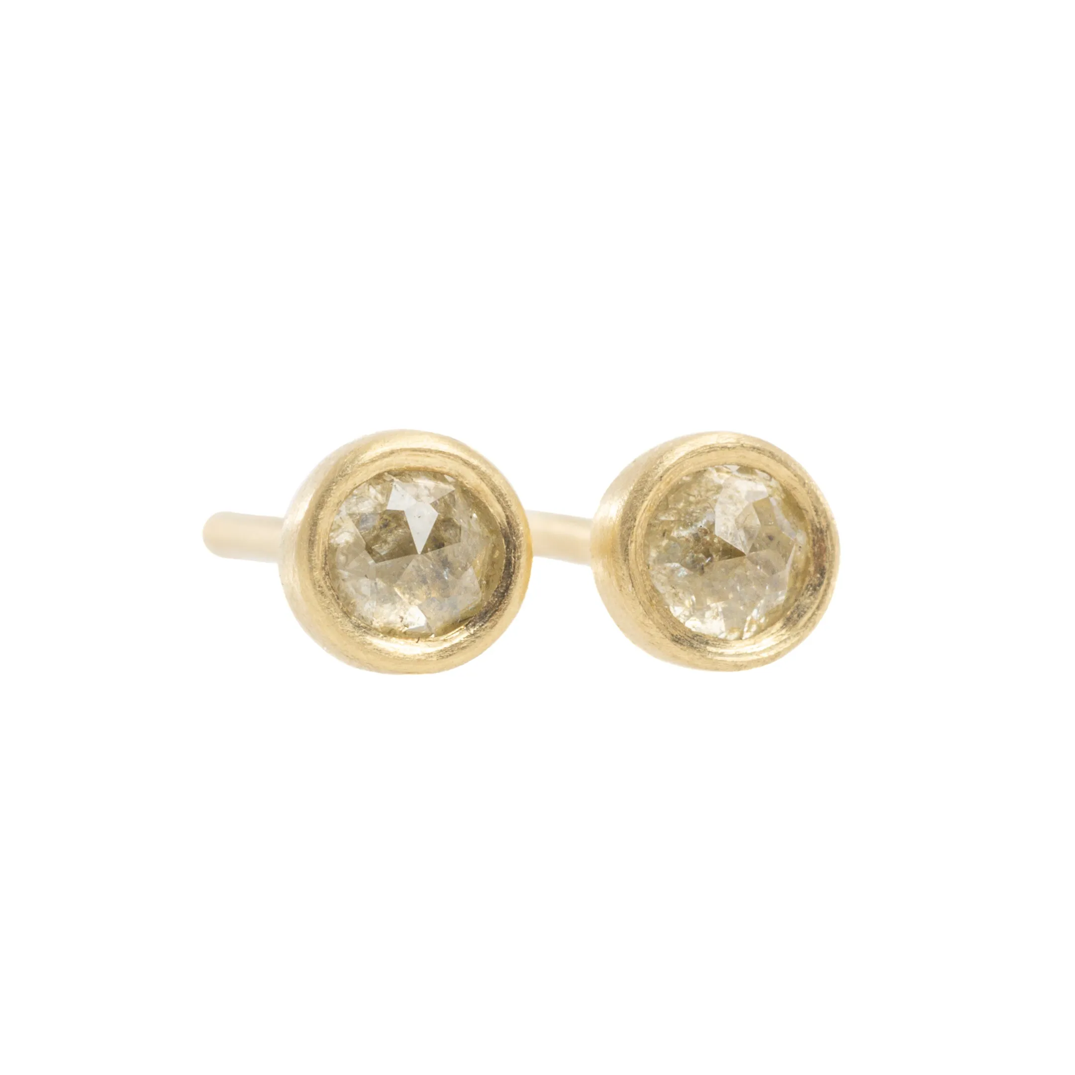 Round Rose Cut Diamond Studs - 18ky   Diamonds Bold Lines
