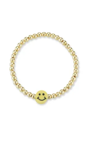 Pleasant Combinations Highlighted Piece Smiley Face Beaded Bracelet