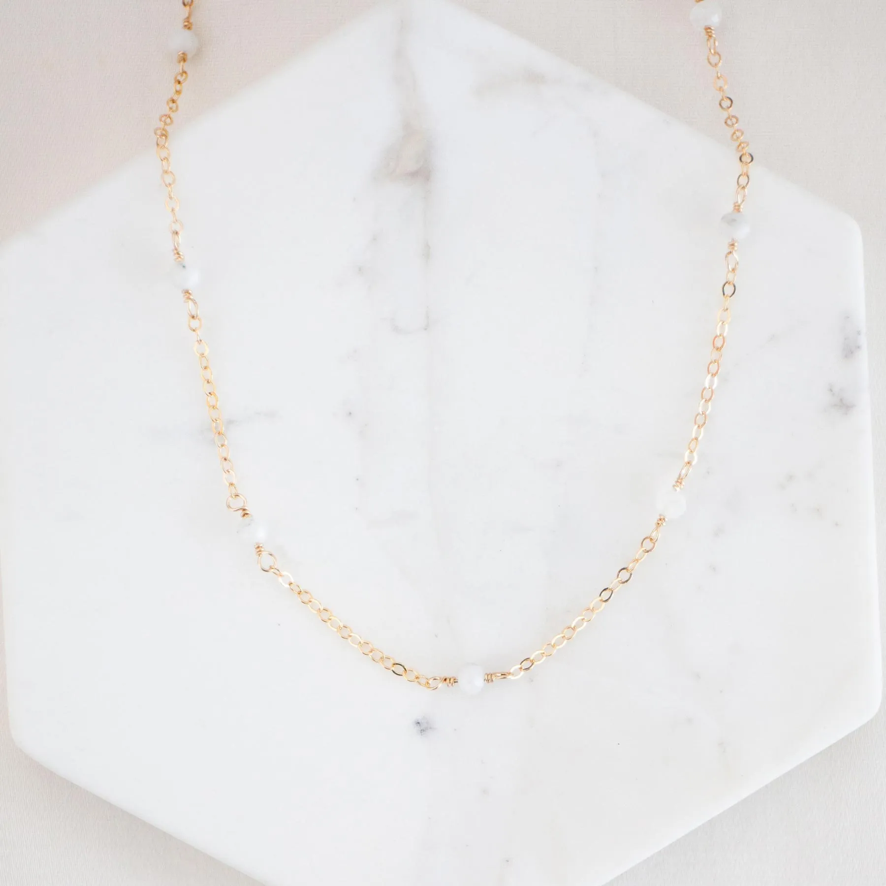 Moonstone Classic Necklace Daytime Look