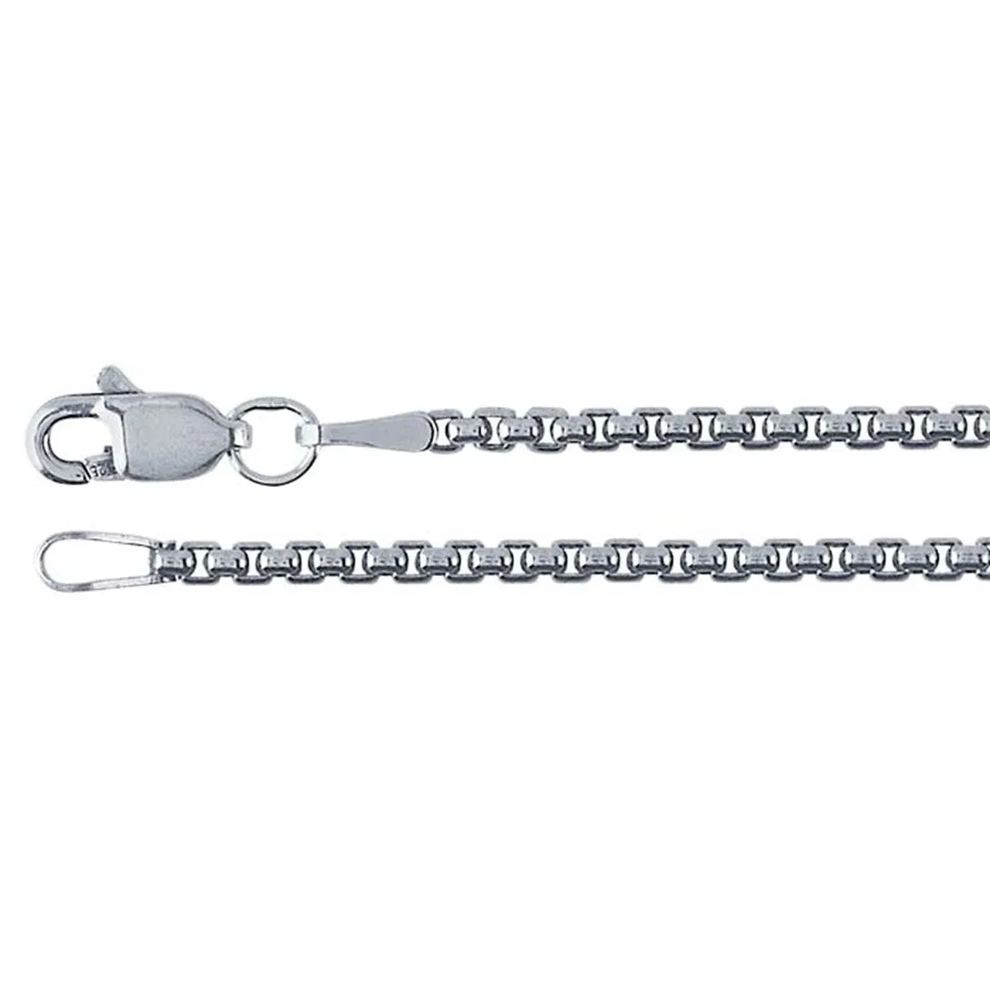 Sterling Silver Oxidized 1.7mm Rounded Box Chain - 20" Gifting Light True Shine