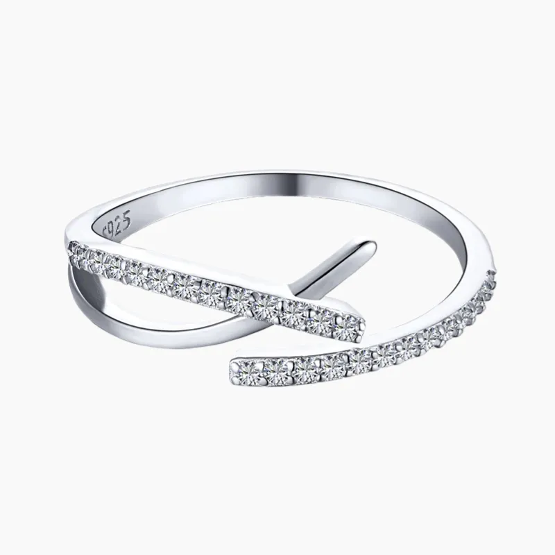 925 Sterling Silver Cross Open Amulet Ring Glamorous Appeal