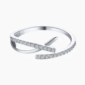 925 Sterling Silver Cross Open Amulet Ring Glamorous Appeal