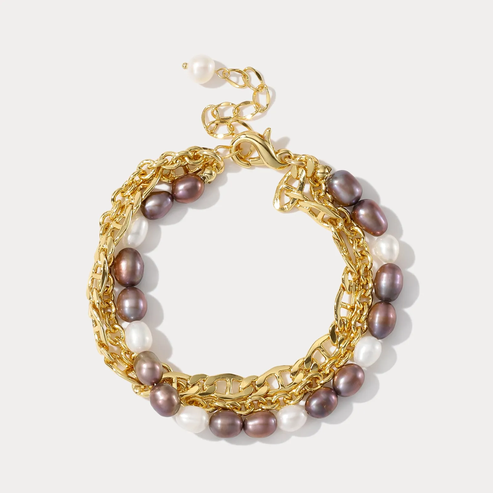 Purple Pearl Chain Bracelet Stylish Finish Refined Touch