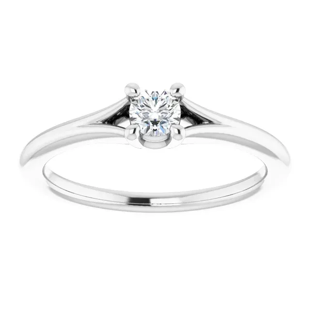14K White Sapphire Youth Solitaire Ring Beautiful Jewelry