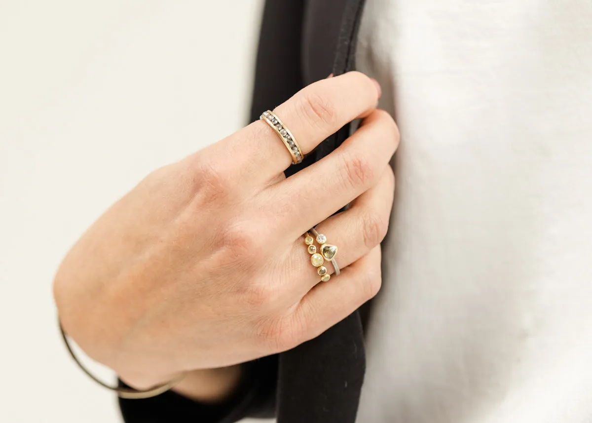 Queen Bee Ring - 18ky   Colored Rose Cut Diamonds Elegant Snap