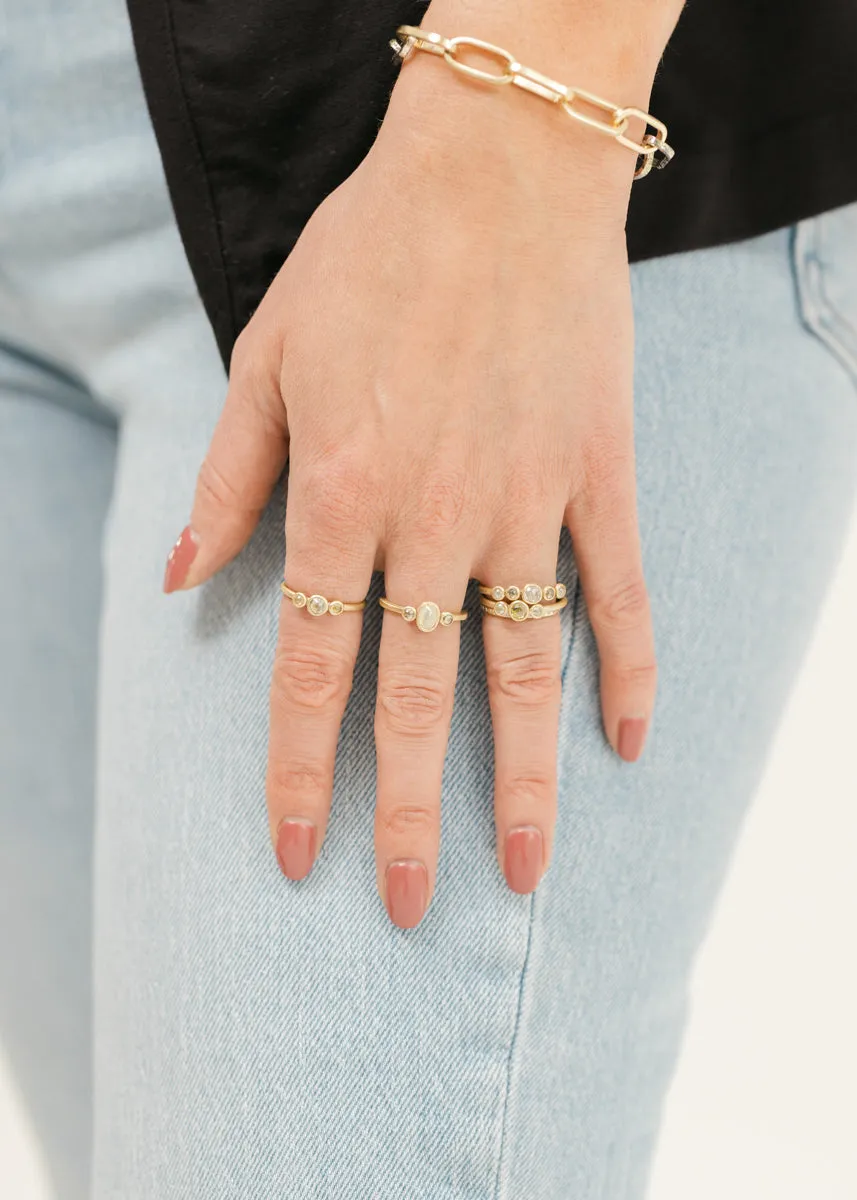 Queen Bee Ring - 18ky   Colored Rose Cut Diamonds Finest Form