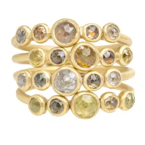 Queen Bee Ring - 18ky   Colored Rose Cut Diamonds Luxury Detail