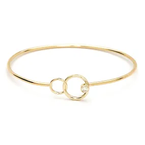 Total Combinations Consistent Elegance You   Me Bangle Diamond Bracelet in 14K Yellow Gold (.20ctw)