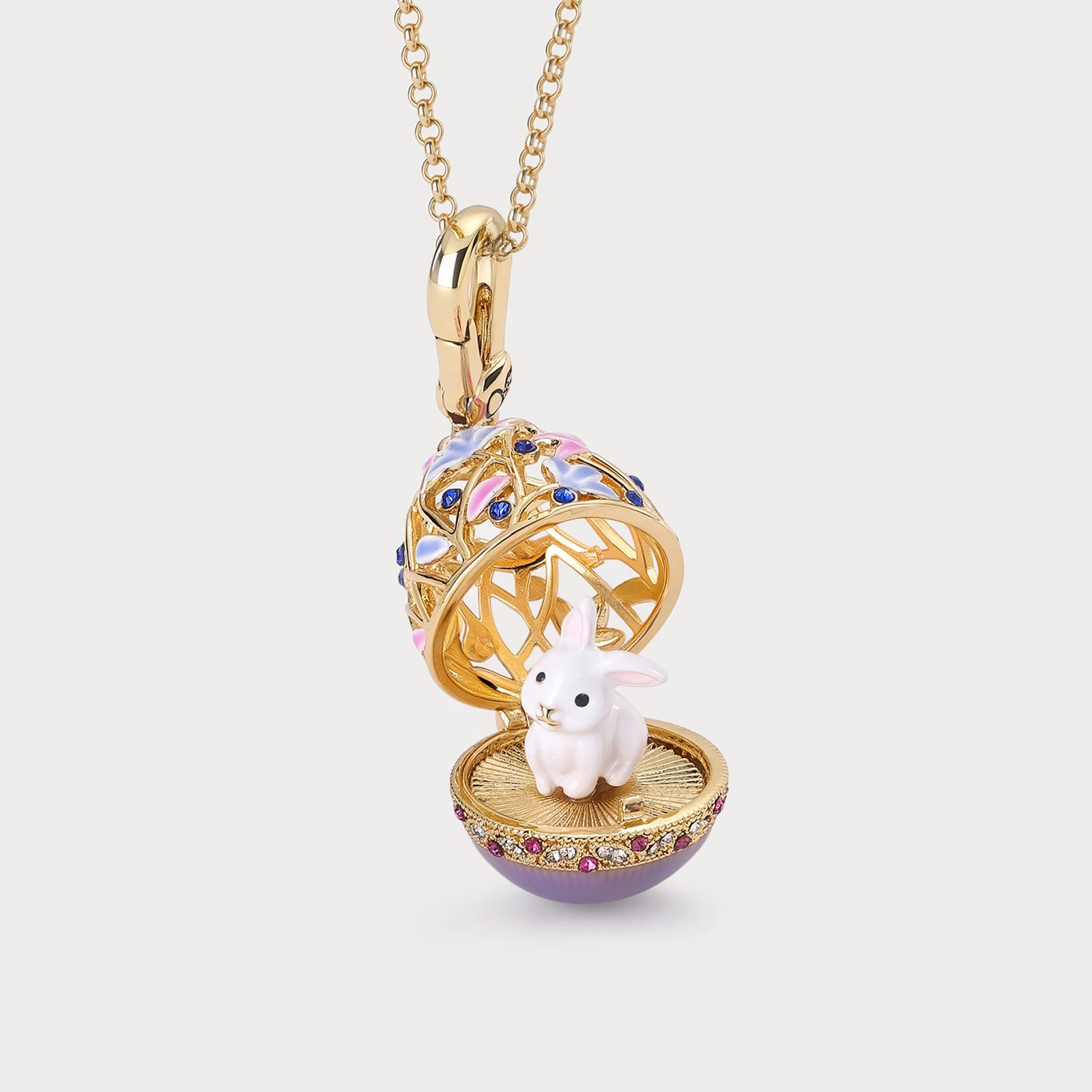 Creative Craft Pastel Palette Rabbit Locket Necklace
