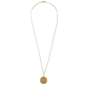 Greek Coin Necklace on Paperclip Chain Unique Jewelry