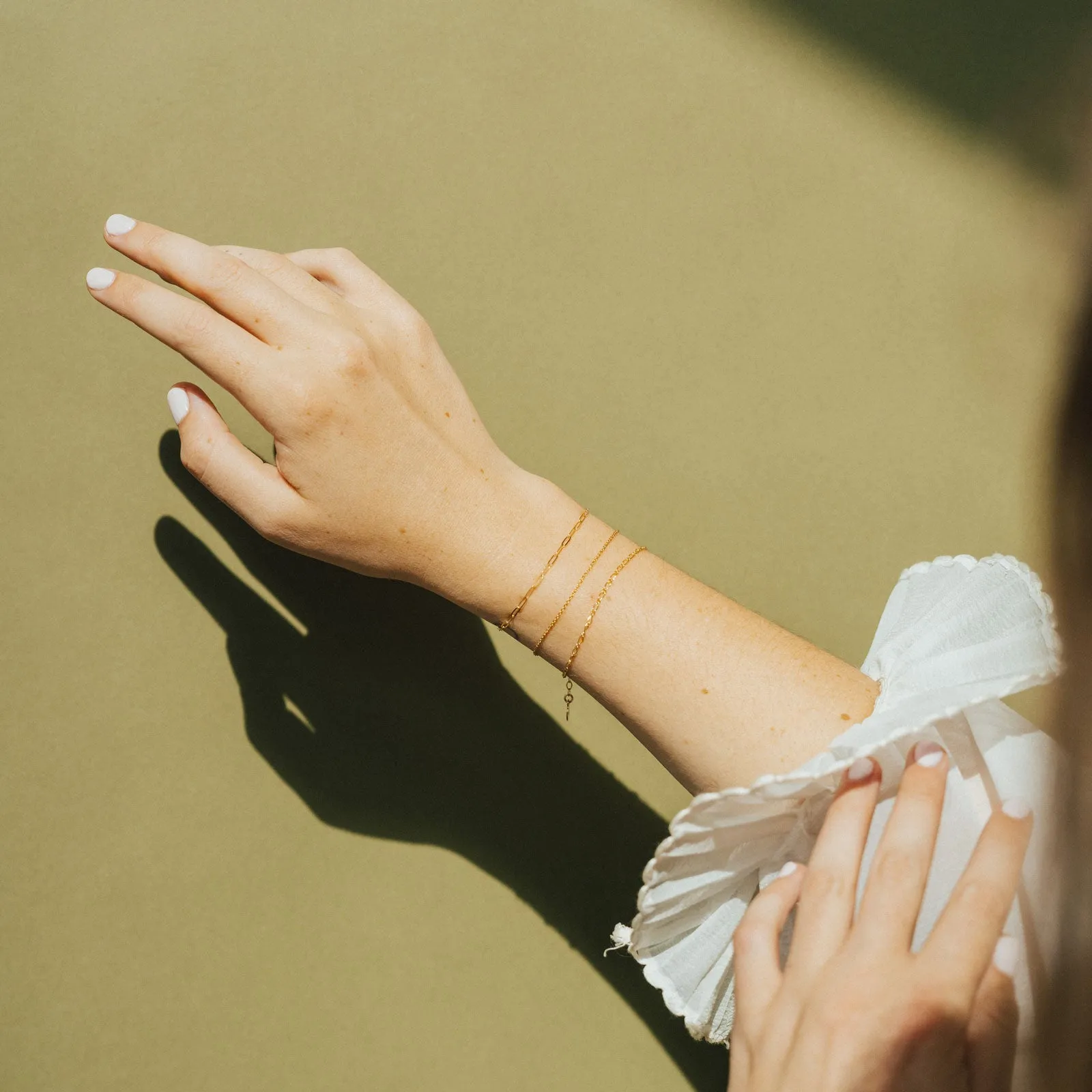 Drawn Chain Bracelet - 14K Solid Gold High-End Quality