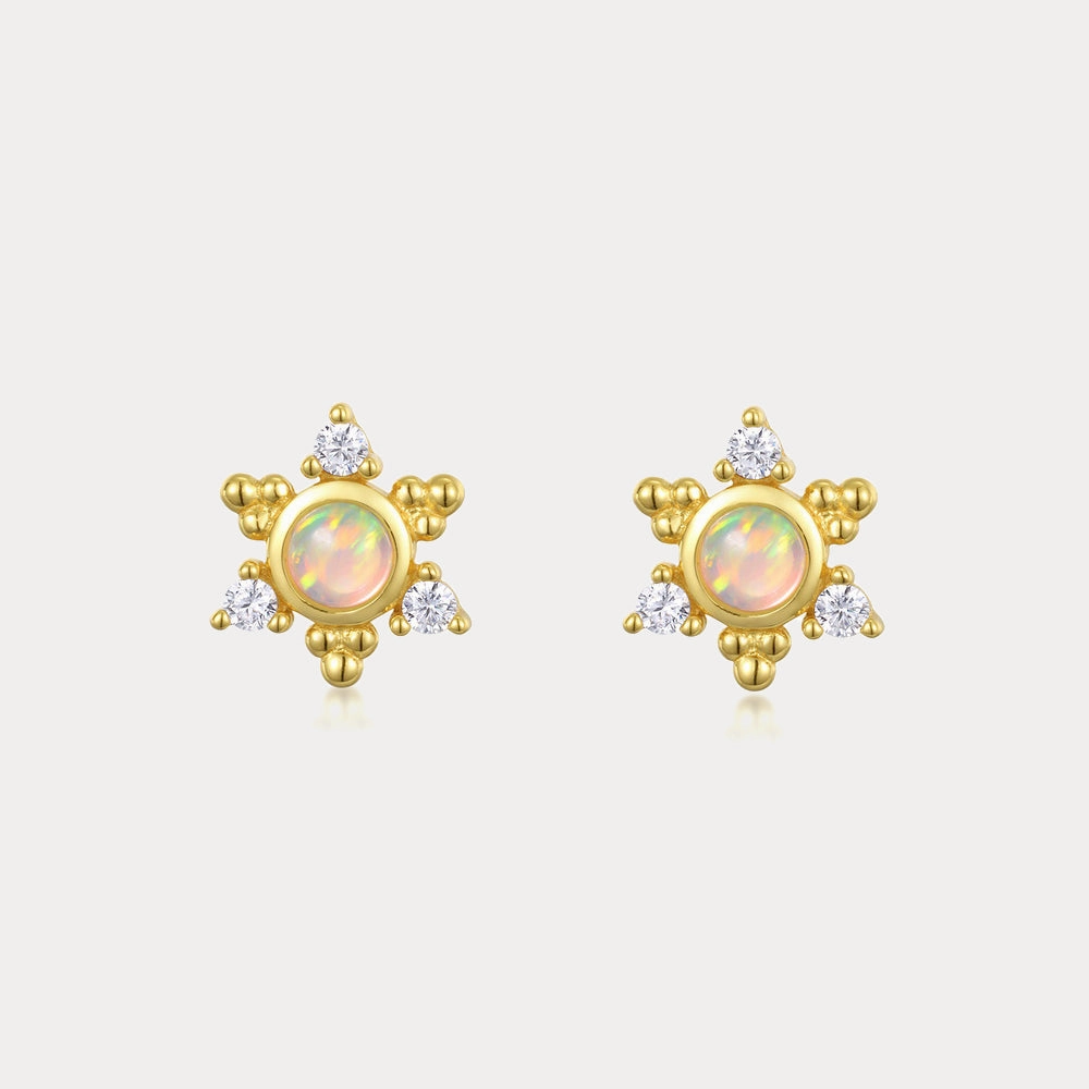 Opal Star Stud Earrings Rectangular Item Decorative piece