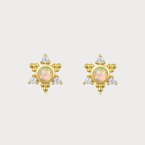 Opal Star Stud Earrings Rectangular Item Decorative piece