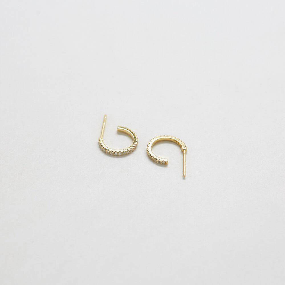 Signature Flair Mini Pave Gold Hoop