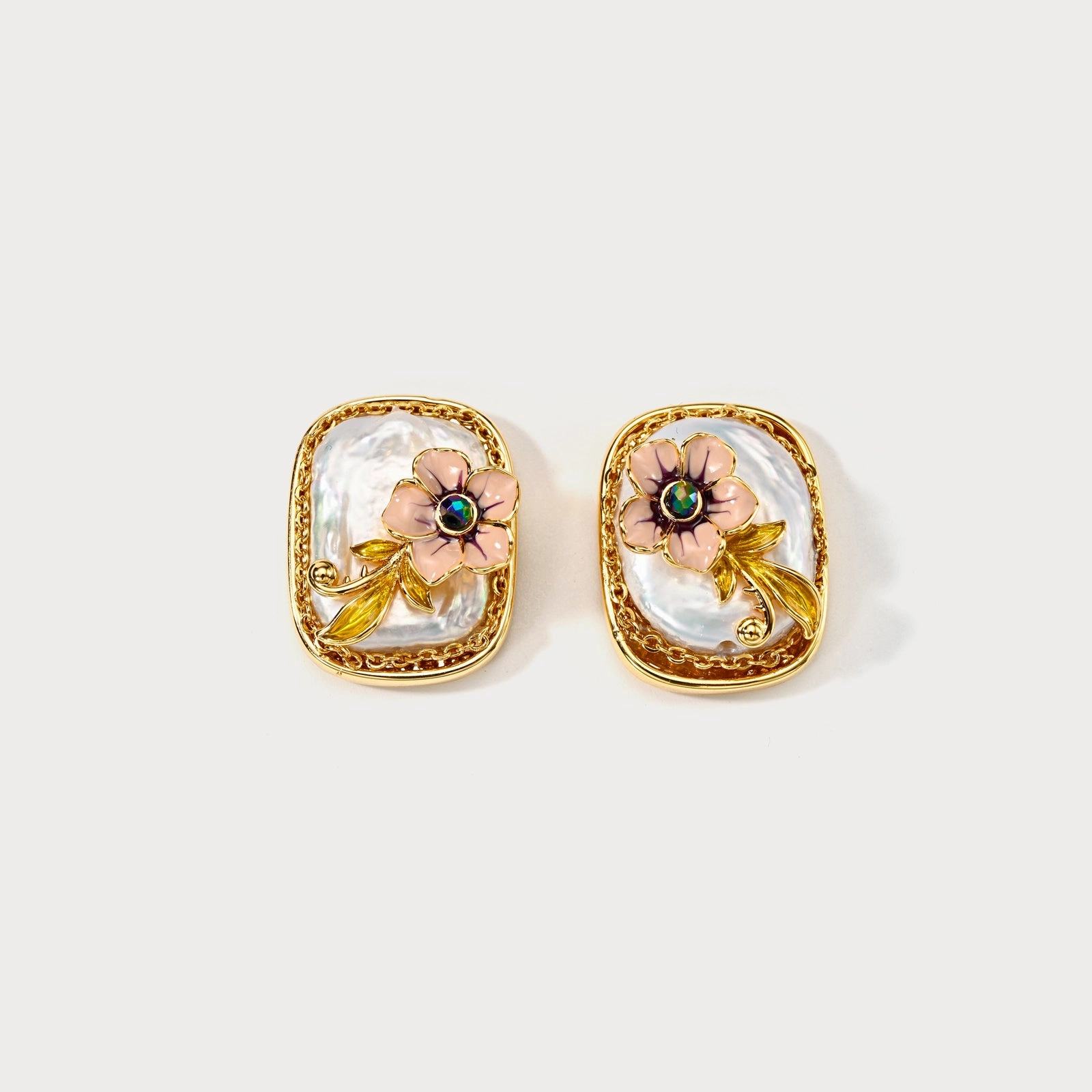 Flower Pearl Earrings Starry Look