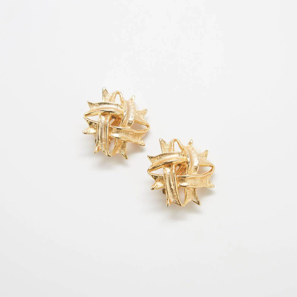 Balanced Detail Layered Design Vintage Cross Pattern Stud Earrings