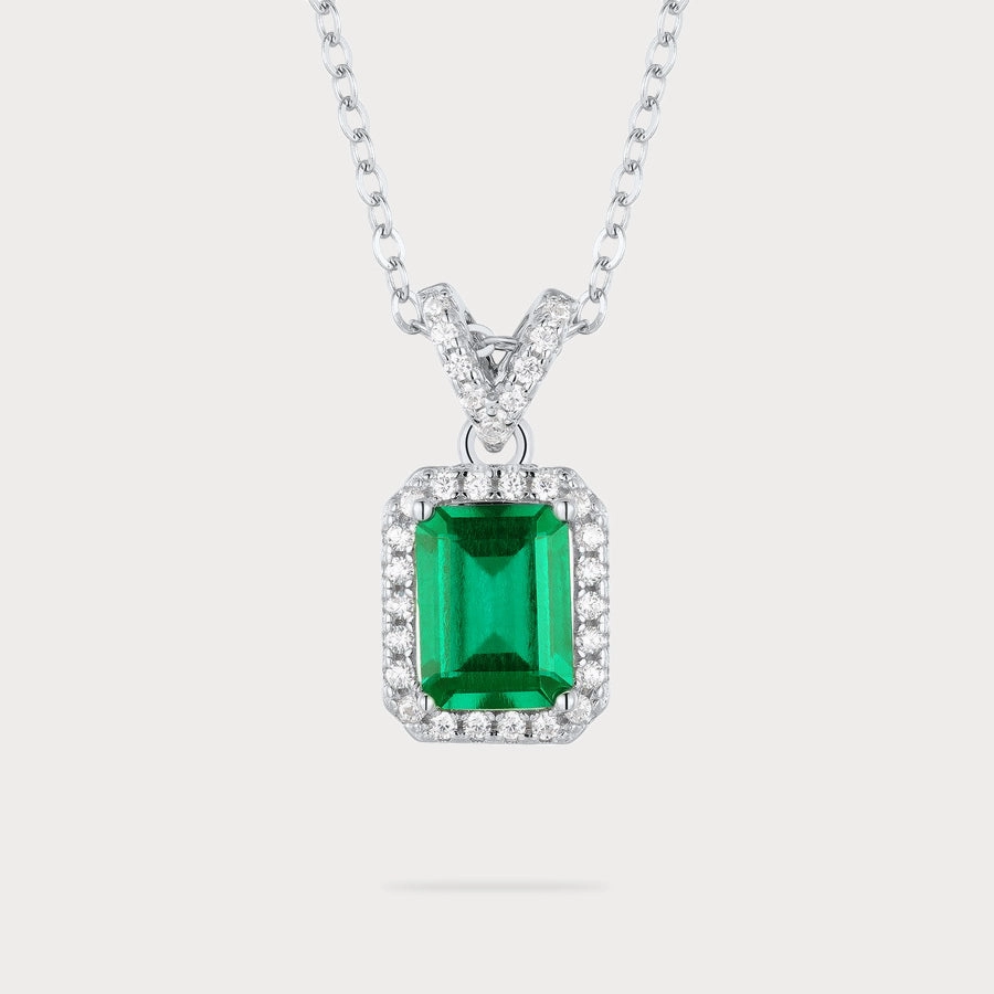 Stylish Addition Modern Outfit Emerald Necklace