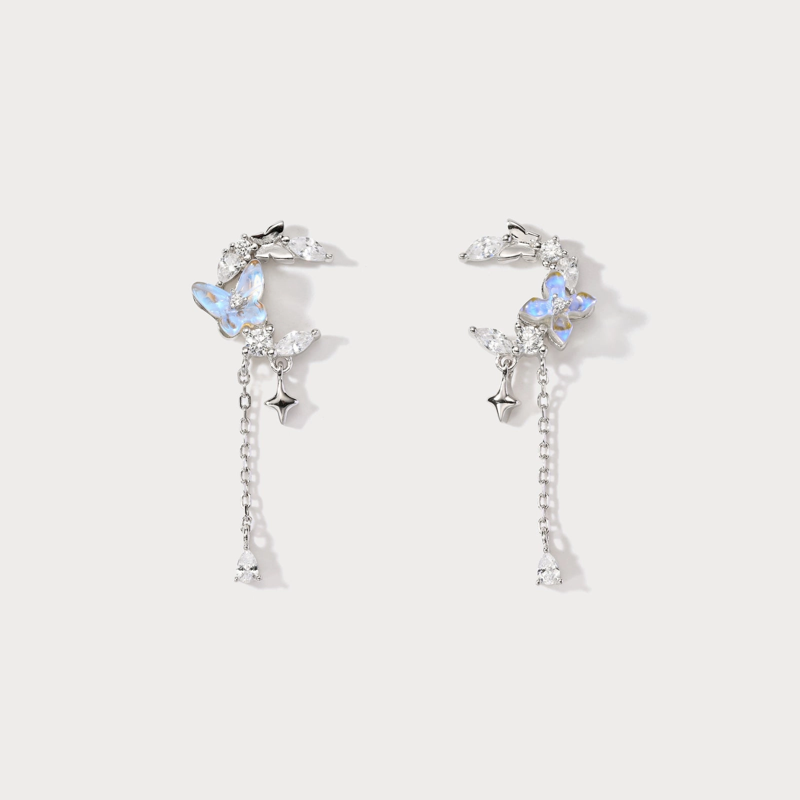 Classic Choice Flower and Butterfly Silver Earrings