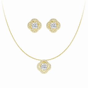 Radiating Sunburst Moissanite Necklace And Stud Earrings Set Sweet Detail Statement Vibe