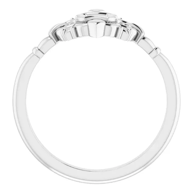 14K White Vintage-Inspired Ring Statement Piece Brick and mortar