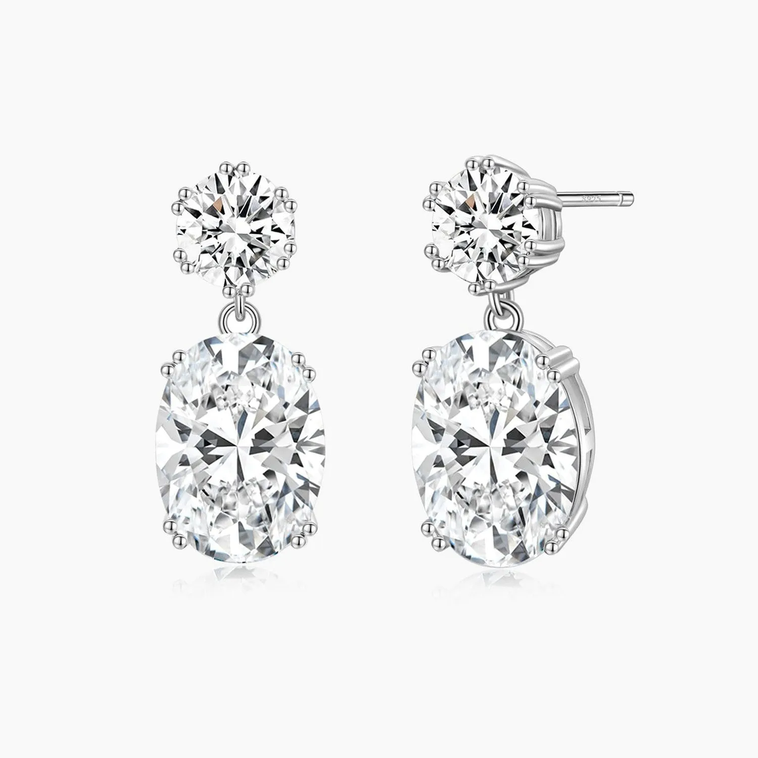 Petite Oval CZ Drop Earrings Bold Highlight Timeless Form