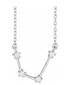 14K White Gold Round Shape Diamonds Bar Pendant with a 14K White Gold Cable Link Necklace (xxxctw) Subtle Elegance