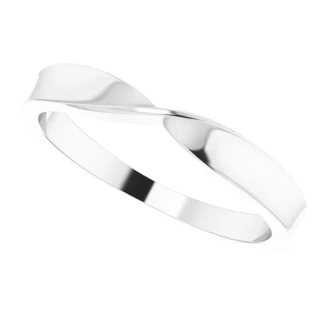 High-End Item Vibrant Touch 14K White 3 mm Stackable Twist Ring