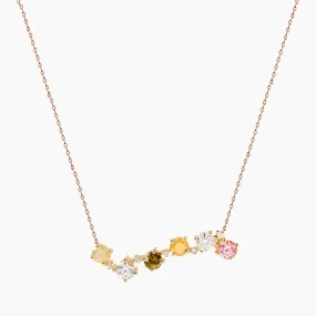 Delicate Feature All Day 925 Sterling Silver Multicolor Stone Necklace