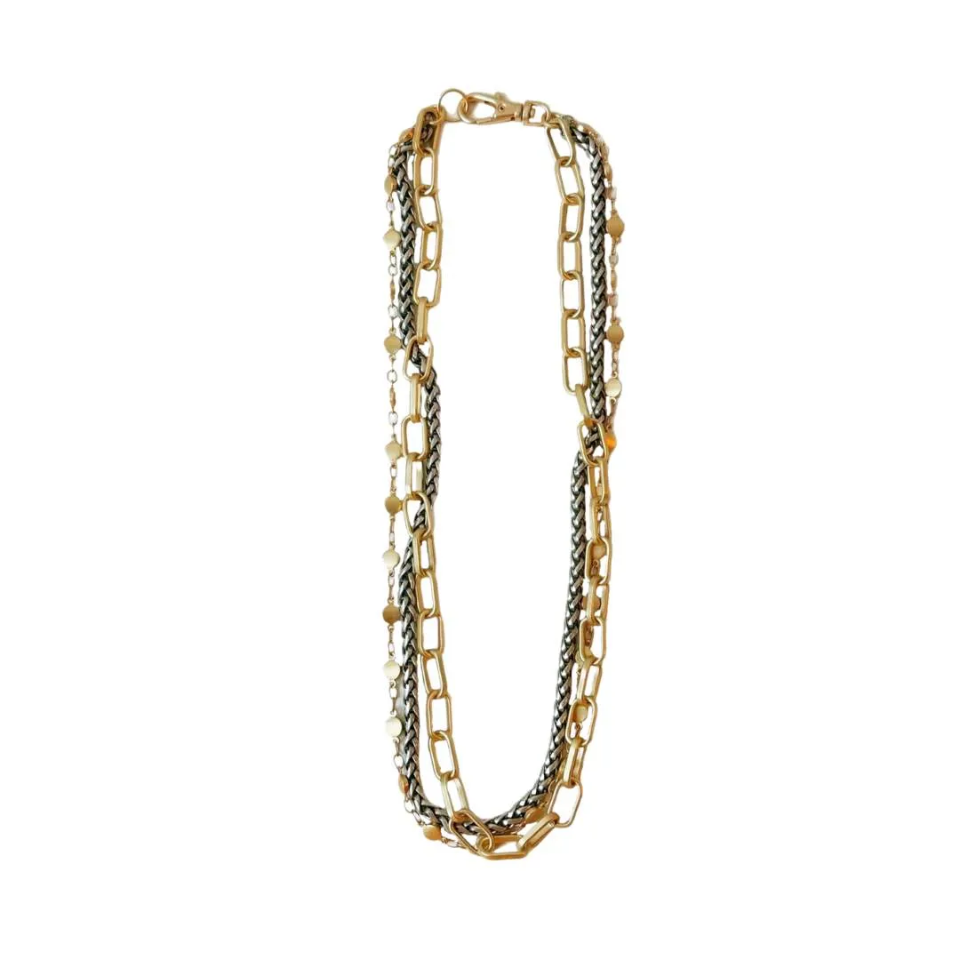 Sedona Necklace - Multi-Strand Necklace of Mixed Metals Trendy Present Social Media Item