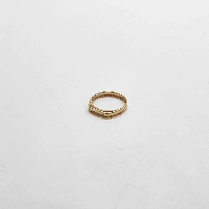 Gold Flat Top Ring Timeless Pair Styled Accent
