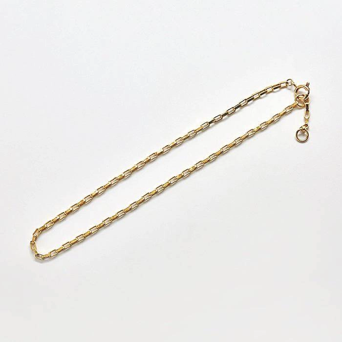 Gold Rectangle Chain Anklet Polished Spark