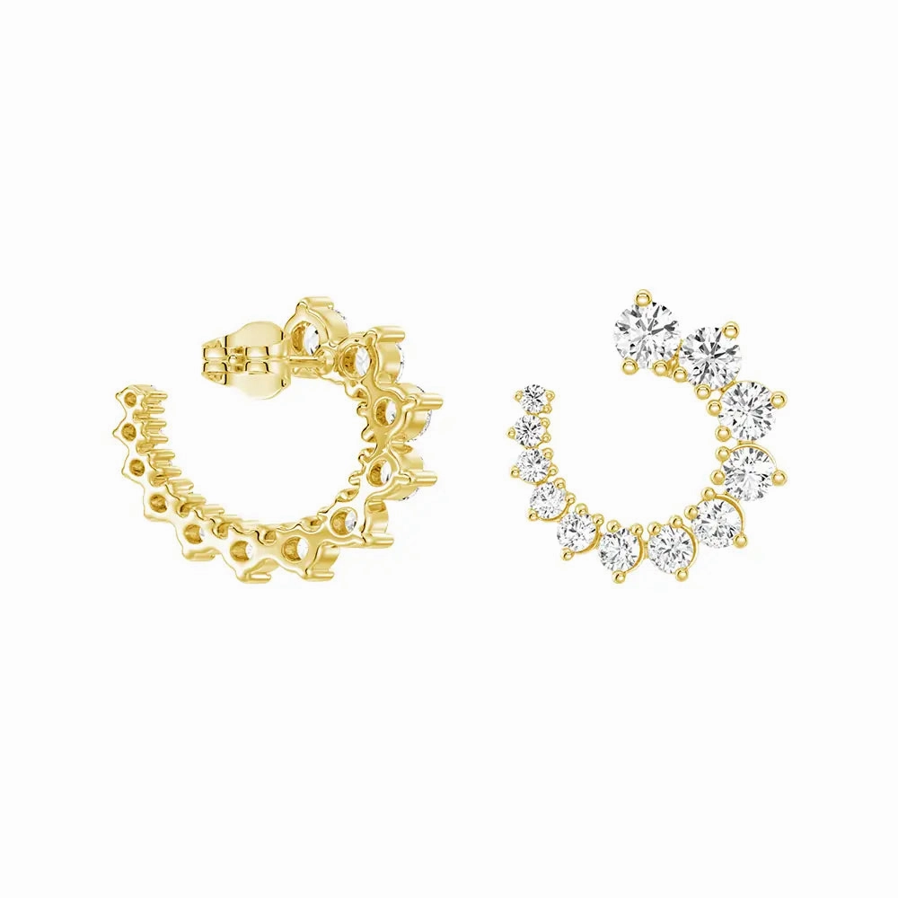Asymmetrical Constellations Scattered Diamond Stud Earrings Finest Form Distinctive Shape