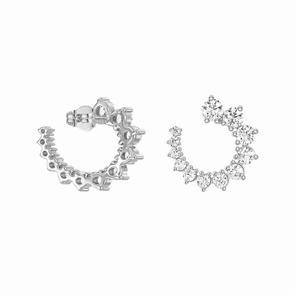 Asymmetrical Constellations Scattered Diamond Stud Earrings Starry Look Opulent Finish