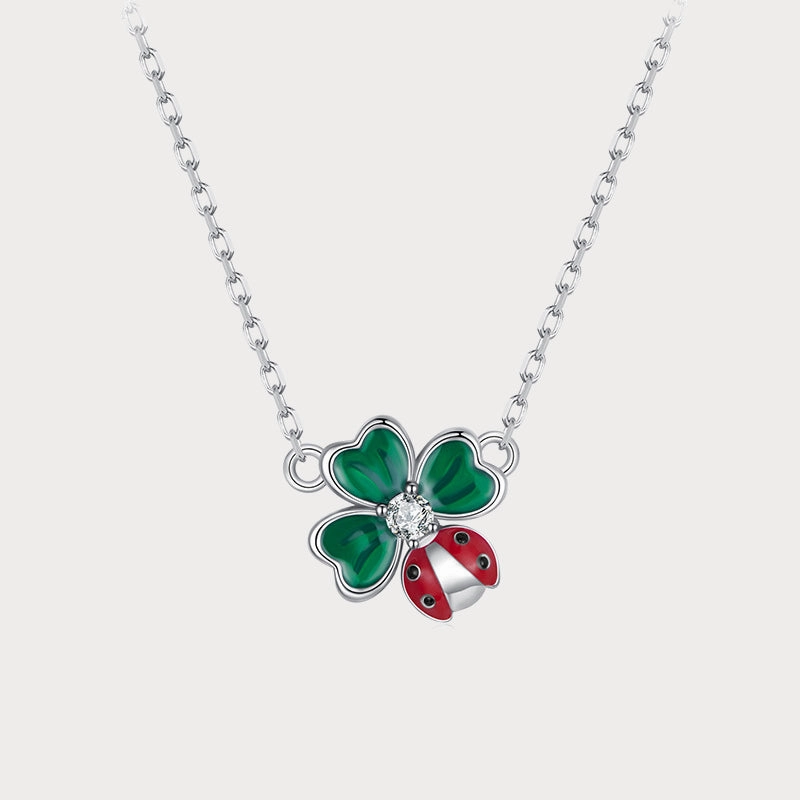 Four Leaf Clover Ladybug Necklace Chic Flow