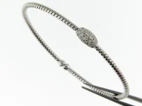 Bremer Jewelry Bangle Diamond Bracelet in 18K White Gold (.25ctw) Handcrafted Detail