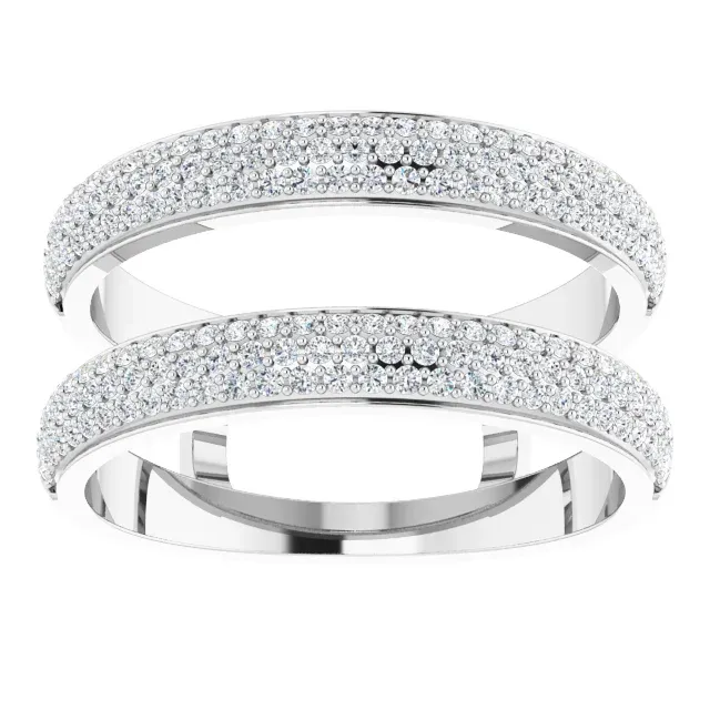 14K White 1/2 CTW Diamond Ring Guard Premium Present