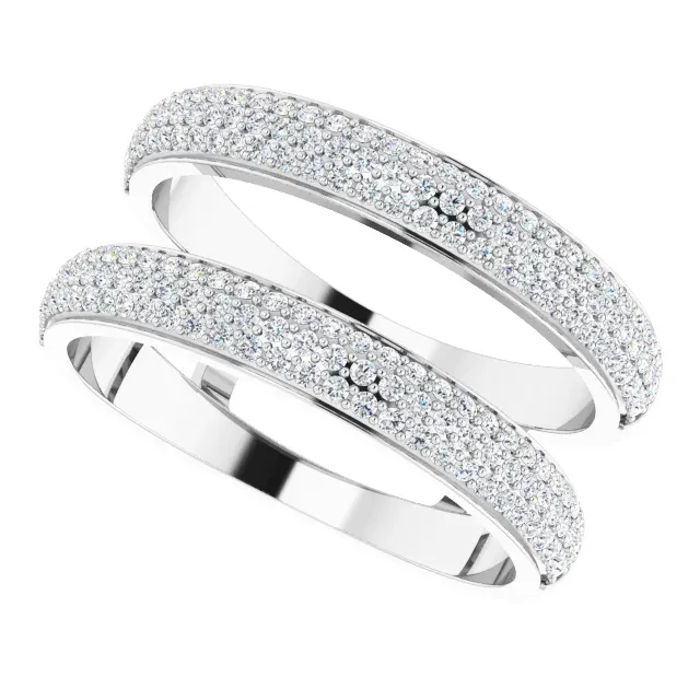 14K White 1/2 CTW Diamond Ring Guard birthday party Amazing Object