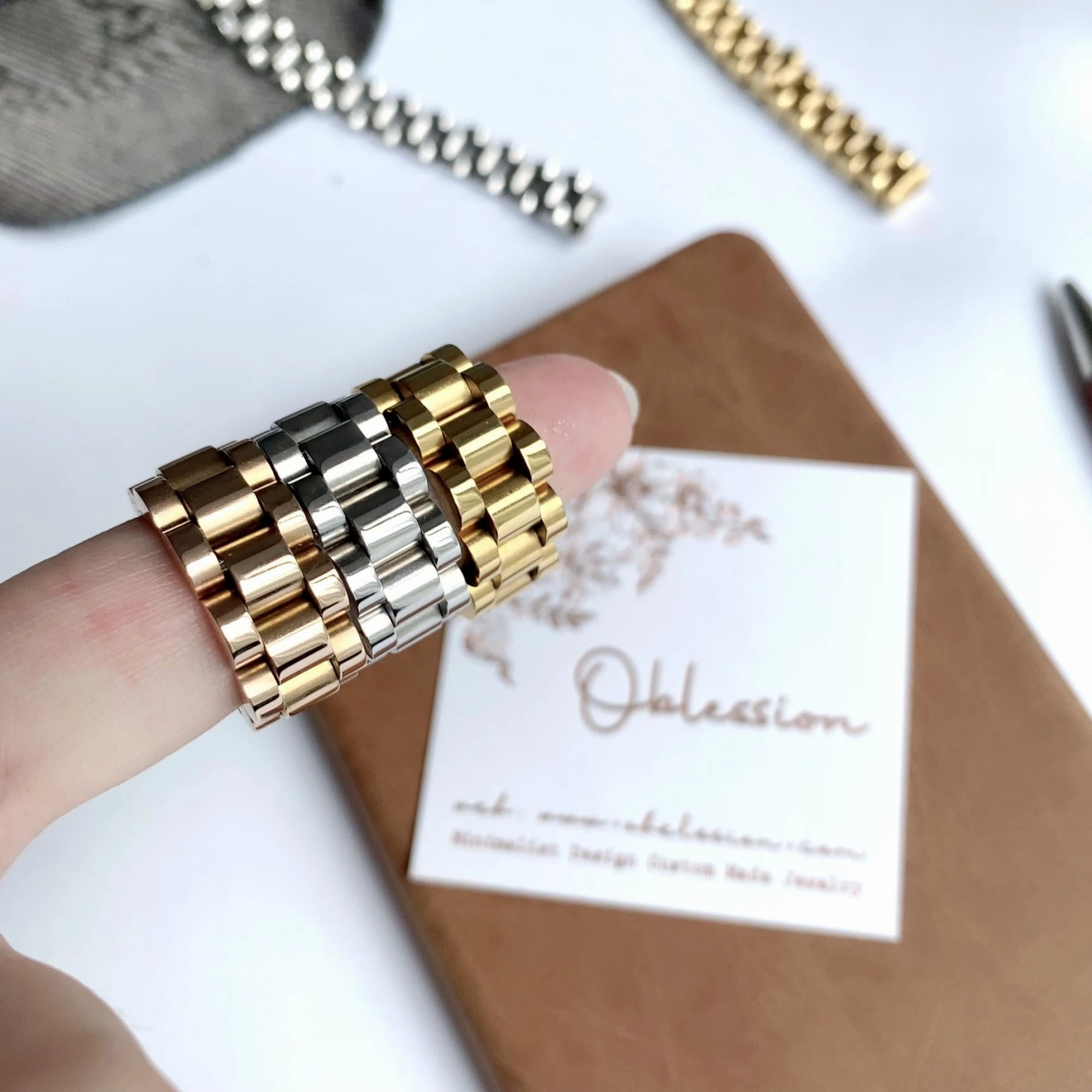 Rolex Style Mechanic Watch Band Ring & Bracelet Artisan Highlight