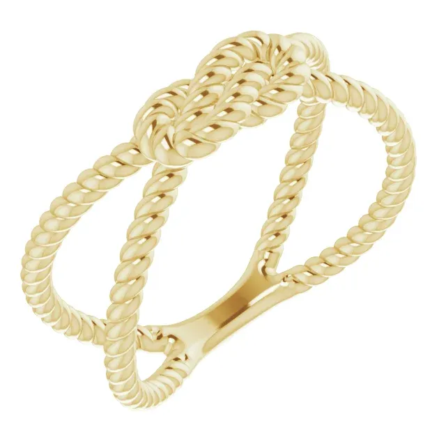 Romantic Element 14K Yellow Rope Knot Ring