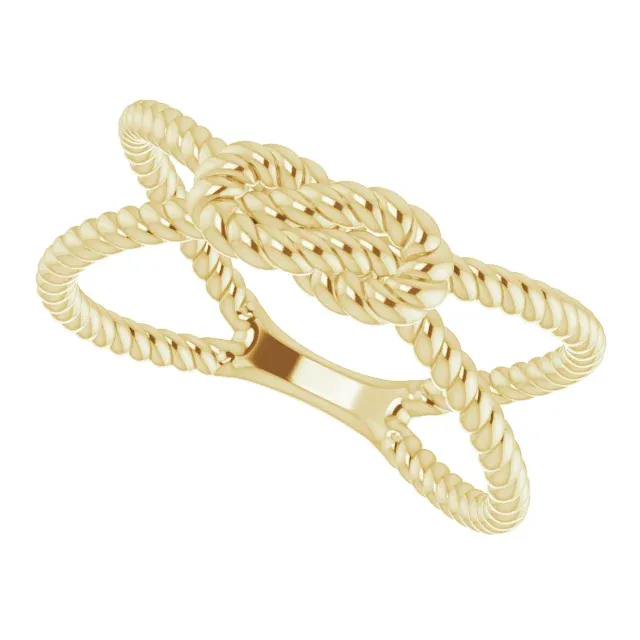 14K Yellow Rope Knot Ring International Standard Beautiful Item