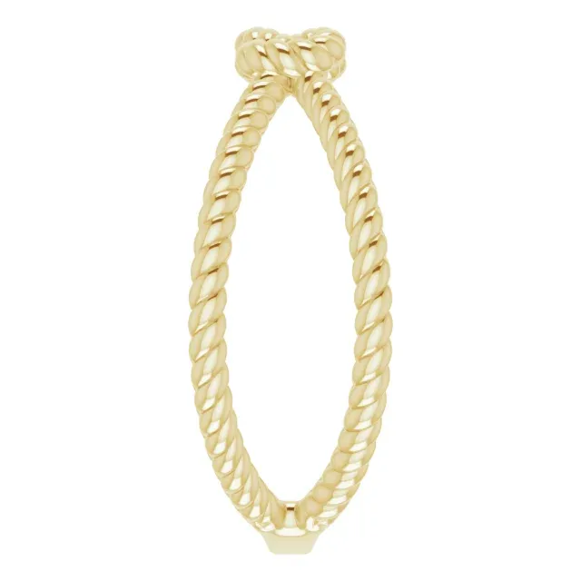 Pearlescent Finish Subtle Look 14K Yellow Rope Knot Ring