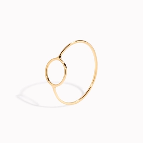 14k Gold Circle Ring Minimal Fashion Classic Shape