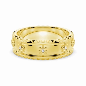 Precious Appeal Shiny Creations Modern Sunshine Round Cut Moissanite Fashion Ring