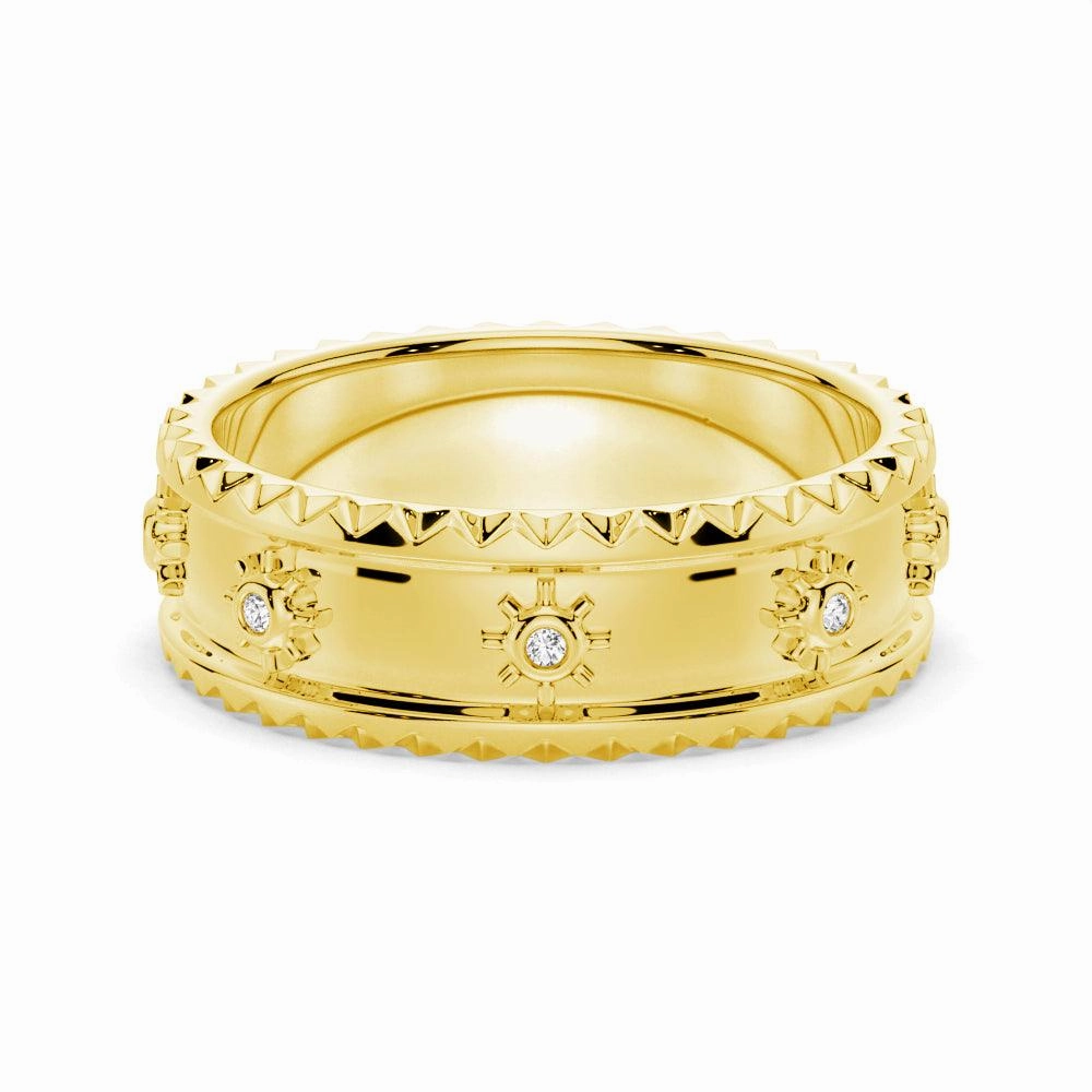 Modern Sunshine Round Cut Moissanite Fashion Ring Casual Vibe Seasonal Gift