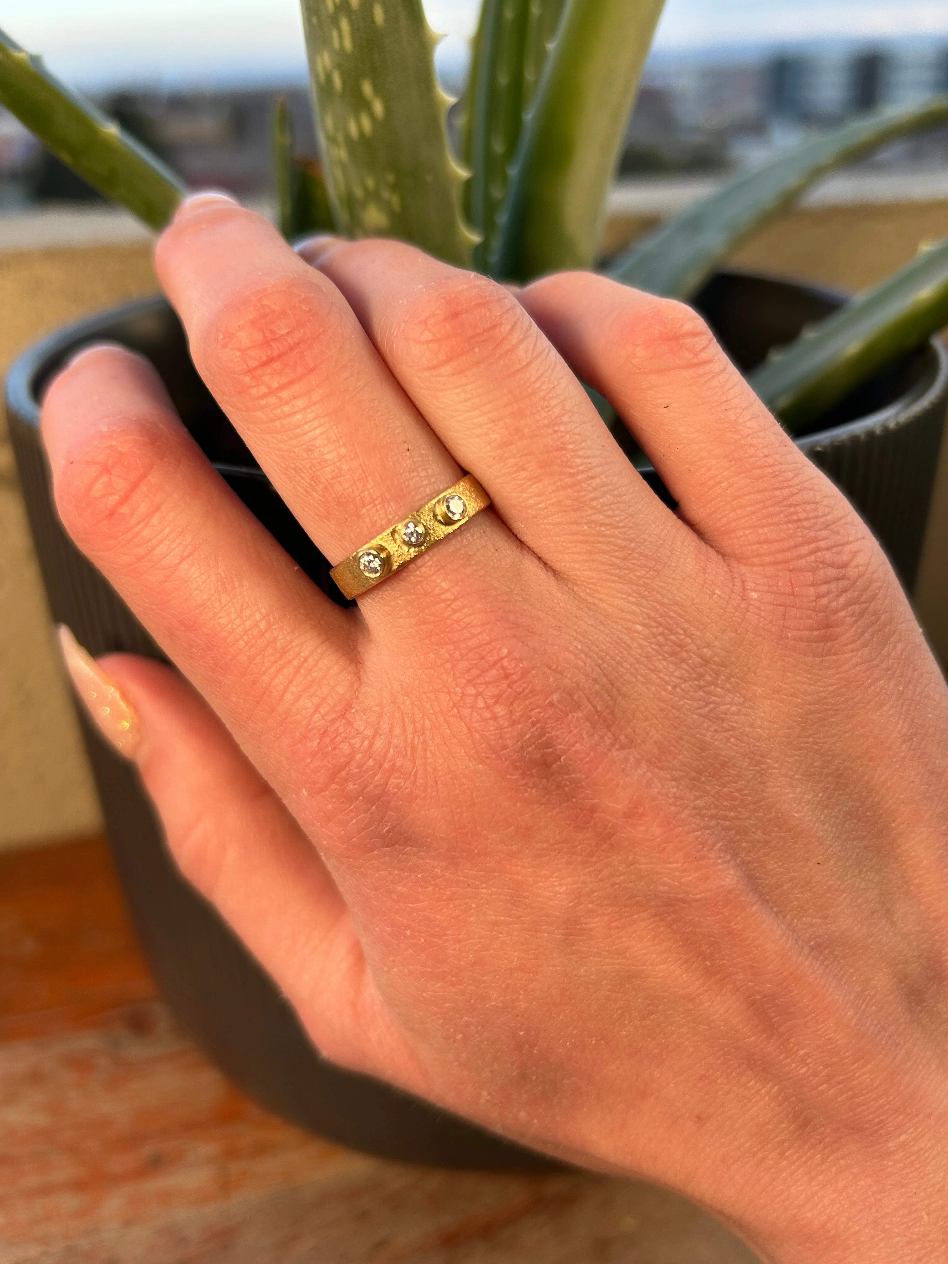 Casual Simplicity Golden Terra Band - 18k Gold   Reclaimed Diamonds