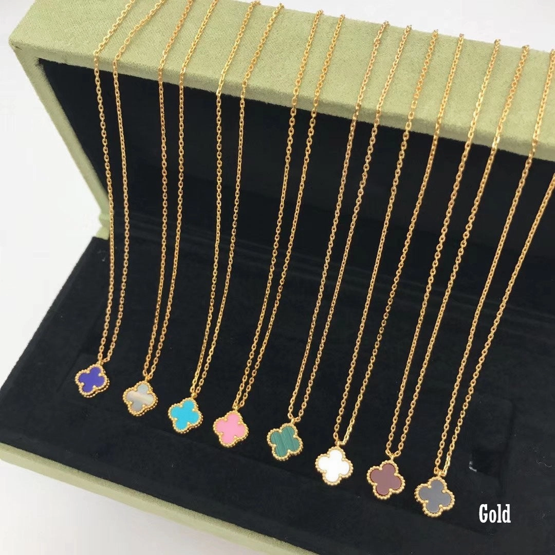 Rosalee Gemstone Clover Necklace 15mm Sophisticated piece Radiant Edge