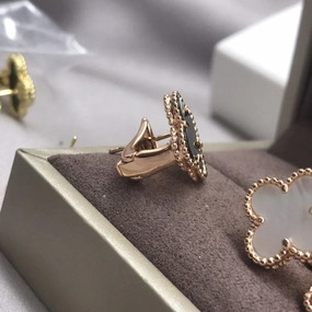 Rosalee Gold Clover Stud Earrings -Push Back Timeless Charm