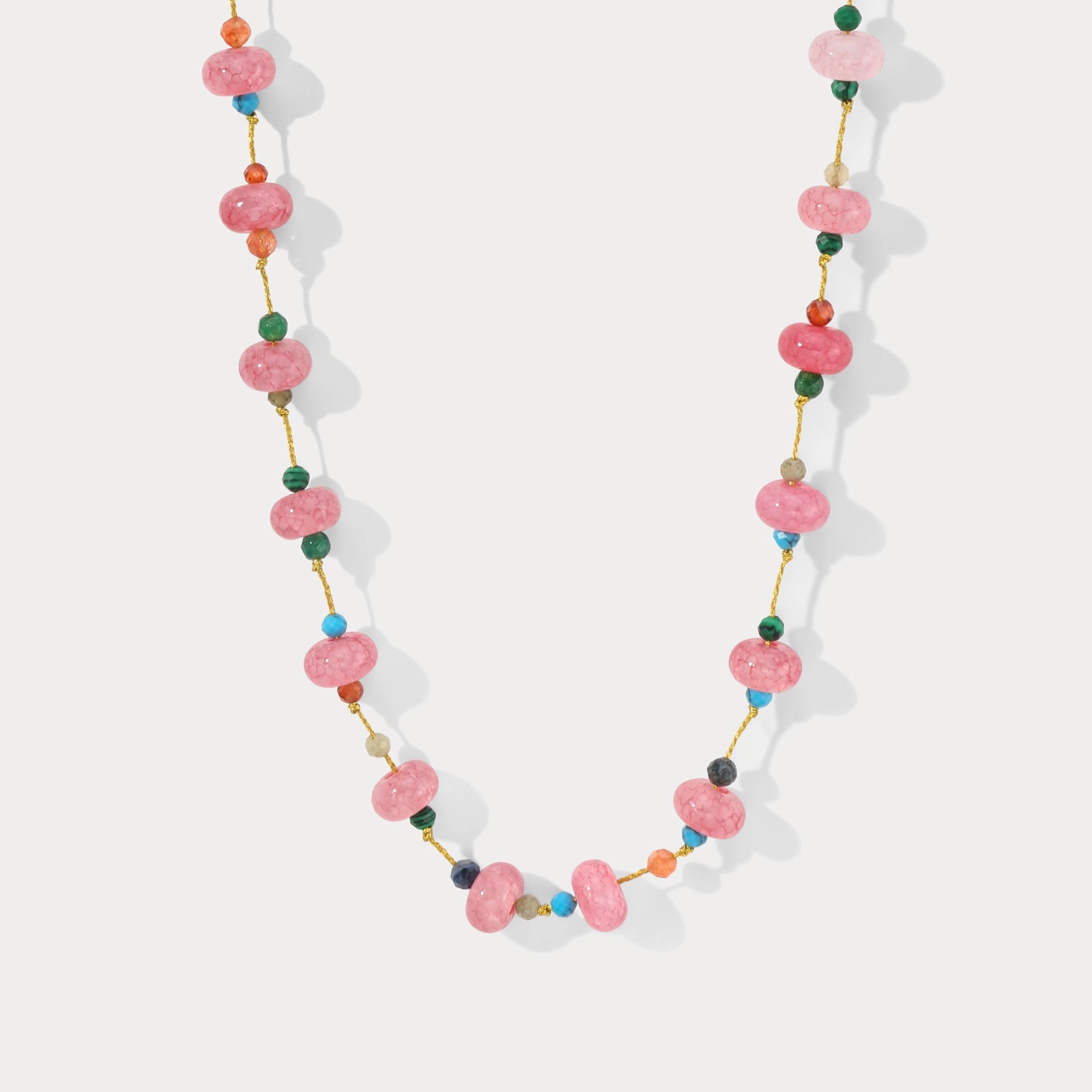 Rose Quartz Beaded Necklace confident look Beautiful Ornament