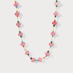 Rose Quartz Beaded Necklace confident look Beautiful Ornament